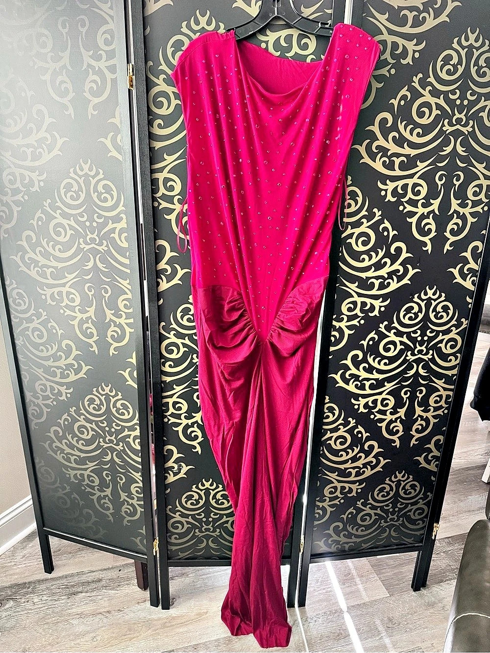 Fashion Nova Forever Mood Embellished Gown Embellished Maxi Gown in Pink Size 2X